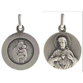 Médaille du Scapulaire du Mont-Carmel argentée - 18 mm