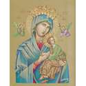 Icon of Our Lady of Perpetual Help with gold background