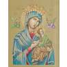 Icono de Nuestra Señora del Perpetuo Socorro con fondo dorado