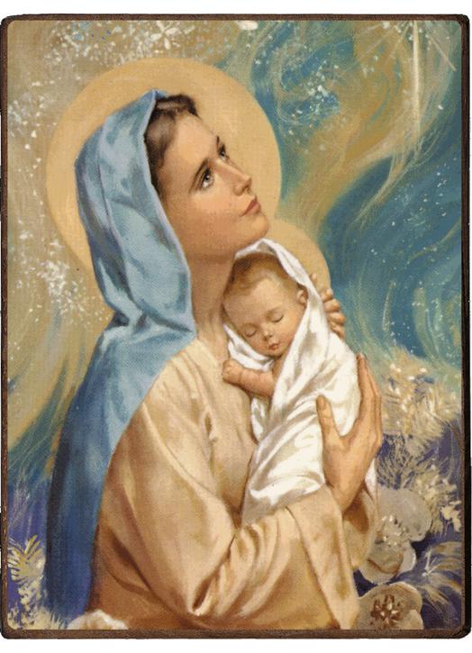Icône de La Vierge et l&#39;Enfant Jésus au regard vers le ciel - Vente  d&#39;icônes religieuses