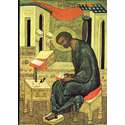 Icône de Saint Marc Evangéliste écrivant son Evangile