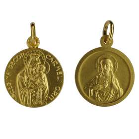 Scapular medal gold plated - 18 mm