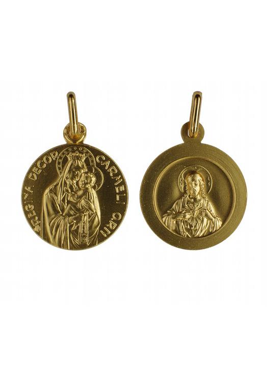 Médaille du scapulaire plaqué or - 18 mm