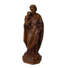 Vente Statue de saint Joseph, ton bois 28 cm (Vue de face)