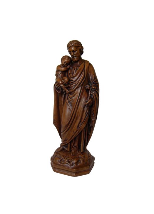 Vente Statue de saint Joseph, ton bois 28 cm (Vue de face)
