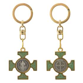 Enamel Saint Benedict keychain
