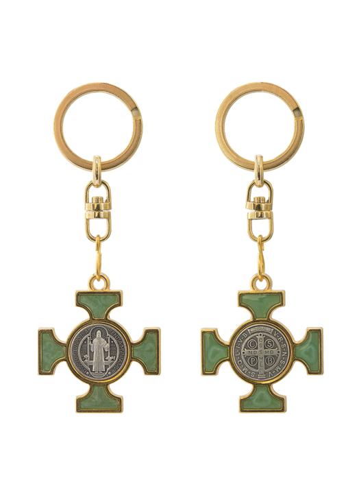 Enamel Saint Benedict keychain