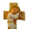 El Niño Jesús acostado sobre la cruz (polícromo), 12,3 cm  (Gros plan)