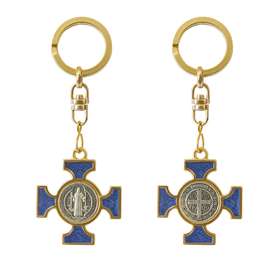 Enamel Saint Benedict keychain