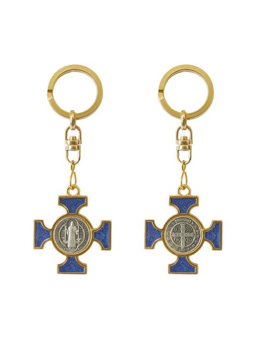 Enamel Saint Benedict keychain