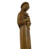 Statue de la Vierge Mère auréolée en bois clair, 20 cm (Vue du buste en biais)