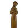 Statue de la Vierge Mère auréolée en bois clair, 20 cm (Vue du buste)