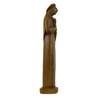 Statue de la Vierge Mère auréolée en bois clair, 20 cm (Vue du profil droit)