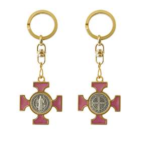 Enamel Saint Benedict keychain