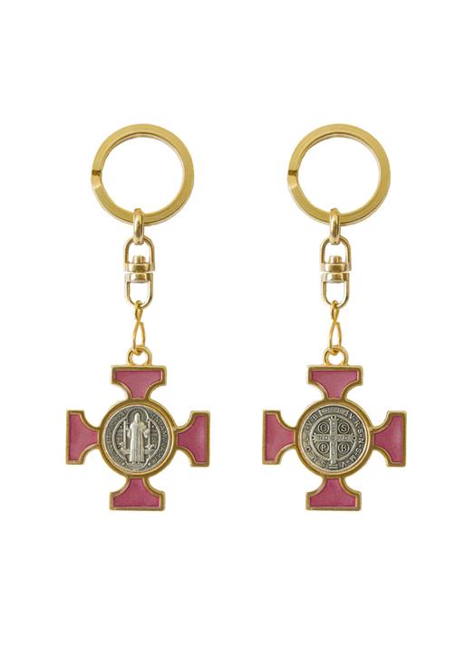 Enamel Saint Benedict keychain