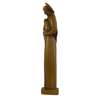 Statue de la Vierge Mère auréolée en bois clair, 20 cm (Vue du profil gauche)