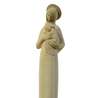 Statue de la Vierge Mère auréolée en ton pierre, 20 cm (Vue de biais rapprochée)