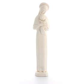 Statue de la Vierge Mère auréolée en ton pierre, 20 cm (Vue de face)