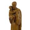 Statue de saint Joseph, bois clair 20 cm (Gros blan de biais)