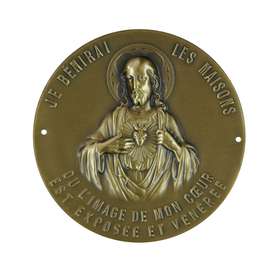 Plaque du Sacré Cœur, pour porte