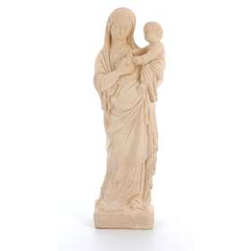 Statue Vierge à l'oiseau - ton pierre, 21 cm (Vue de face)