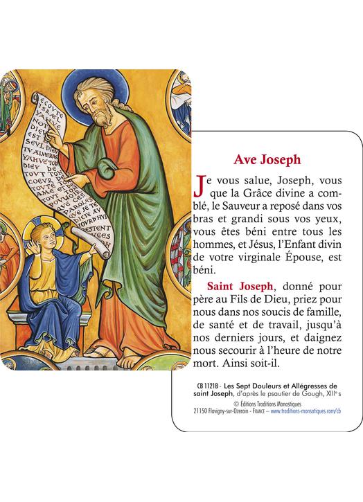 Carte-prière Ave Joseph (Recto-verso)