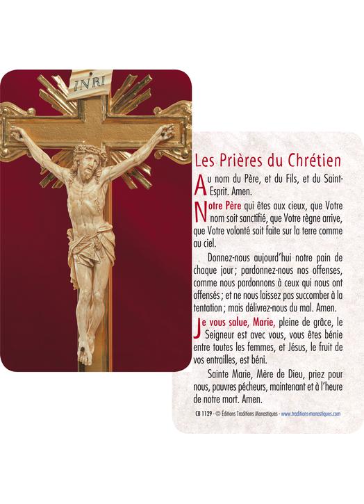 Carte-Prière du Christ en croix (Recto-verso)