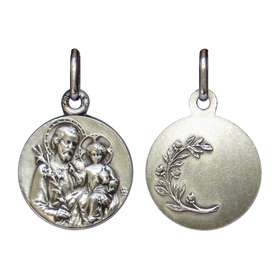 Médaille de saint Joseph argent massif - 16 mm