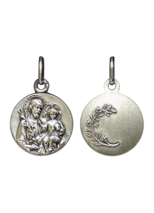 Saint Joseph medal silver plated - 16 mm