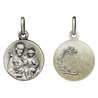 Saint Joseph medal, silver metal - 16 mm