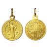 Médaille de saint Benoît or massif 18 carats - 16 mm