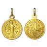 Medalla de San Benito oro macizo 18 quilates - 16 mm