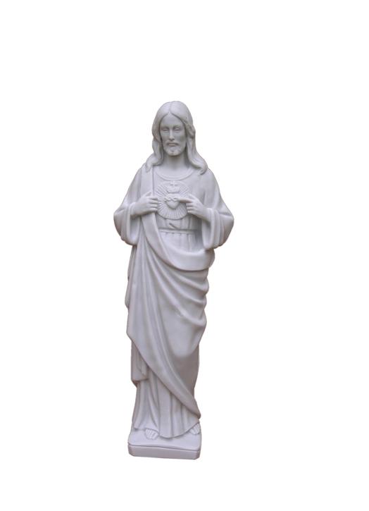 Sacred Heart, reconstituted marble, 37 cm (Vue de face)