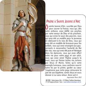 Carte prière ste Jeanne d'Arc (Recto-verso)