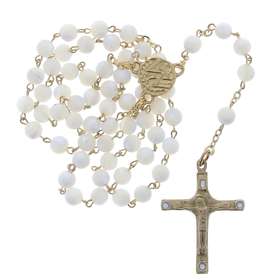 White mother-of-pearl Rosary (Chapelet en nacre)