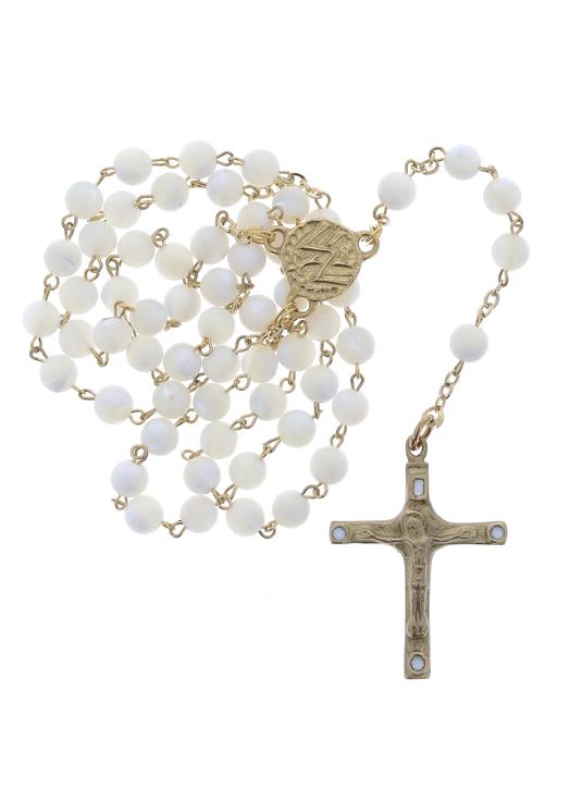 White mother-of-pearl Rosary (Chapelet en nacre)