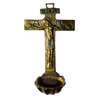 Crucifix-bénitier en bronze émaillé, 16 cm (Vue de face)
