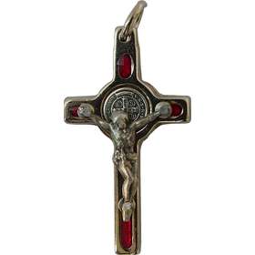 Croix-pendentif de saint Benoît rouge