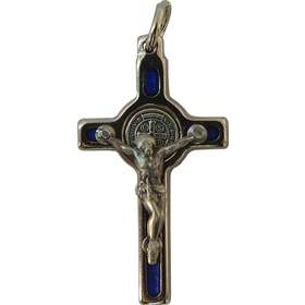 Cruz de san Benito colgante azul