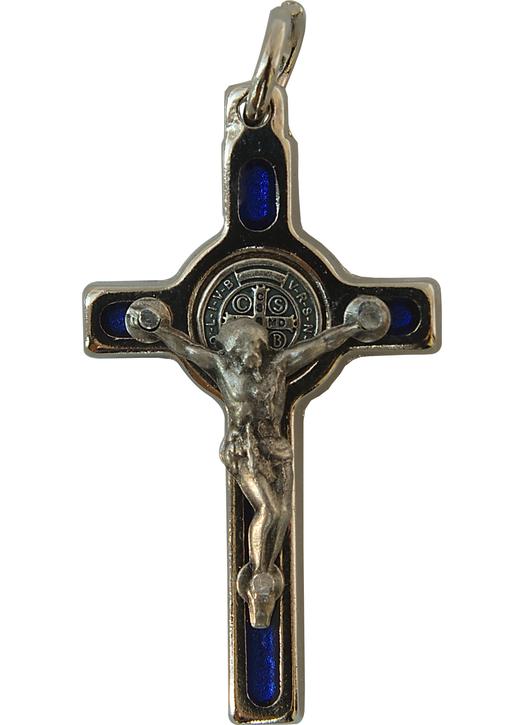 Cross-pendentive of saint Benoit - blue