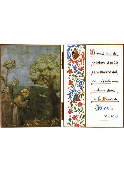 Diptyque De La Saint Francois D Assise Avec Une Citation De L Imitation De Jesus Christ