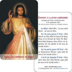 Carte-prière Christ Miséricordieux de Cracovie (gros plan et tutoiement) (Recto-Verso)