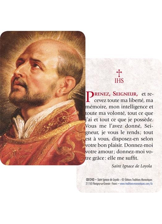 Card-prayer of Saint Ignatius of Loyola (Recto-Verso)