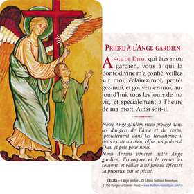 Carte-prière de L'Ange Gardien (Recto-Verso)