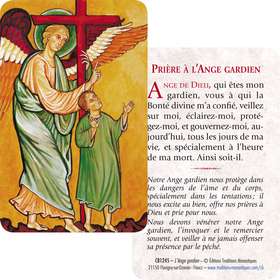 Tarjeta-rezo del Angel de la Guarda (Recto-Verso)