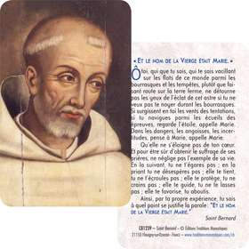 Card-prayer Saint Bernard (Recto-Verso)