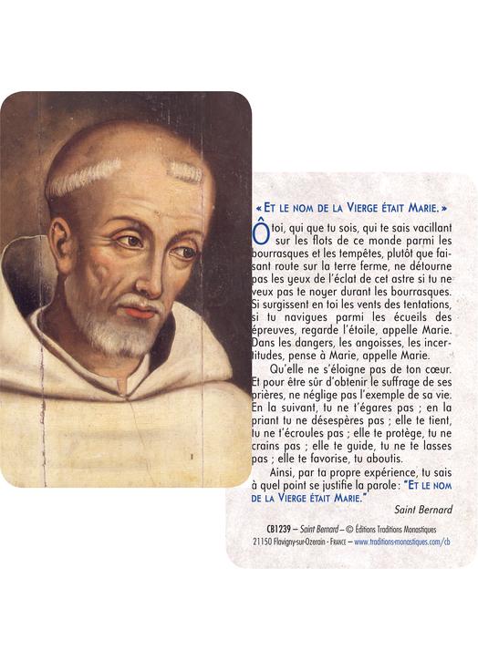 Card-prayer Saint Bernard (Recto-Verso)