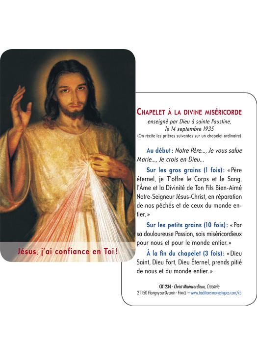 Tarjeta-rezo del Cristo Misericordioso del Cracovie (detalle) (Recto-Verso)