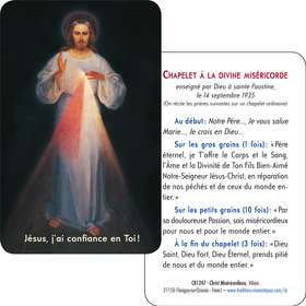 Tarjeta-rezo del Cristo Misericordioso del Vilnus (Recto-Verso)