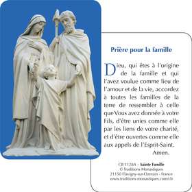 Card-prayer of the Holy Family (Recto-Verso)